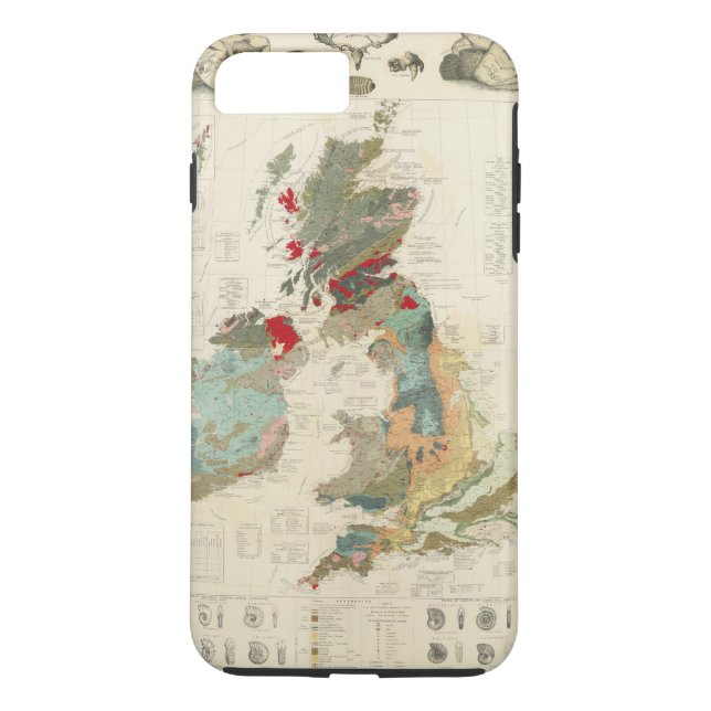 Composite Geological, palaeontological map Case-Mate iPhone Case (Back)