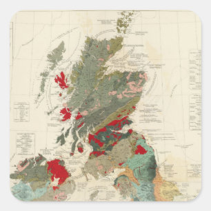 Composite Geological, palaeontological map Square Sticker