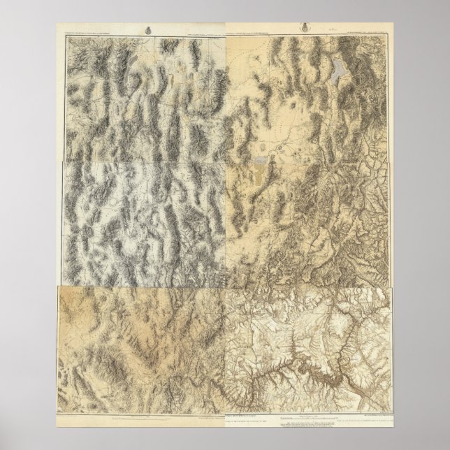 Composite Map of Arizona, Nevada, and Utah Poster (Front)