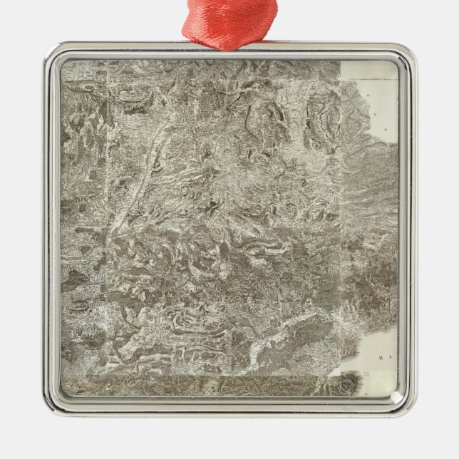 Composite Map of France Metal Tree Decoration (Front)