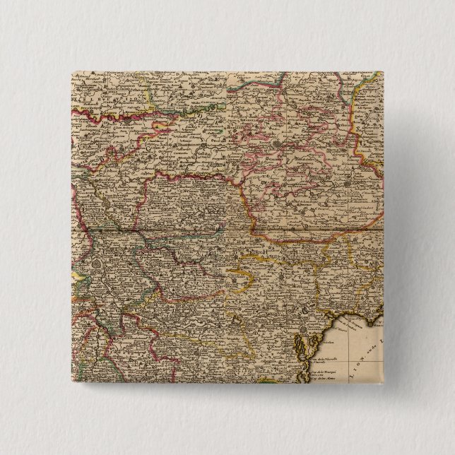 Composite map of french settlements 15 cm square badge (Front)
