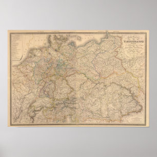 Composite Map of Germany Poster