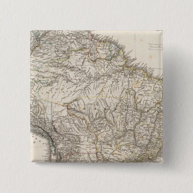 Composite Map of South America 15 Cm Square Badge (Front)