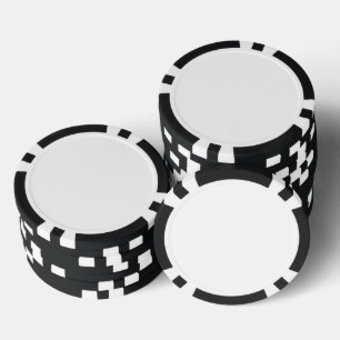 Composite Poker Chips, Black Striped Edge Chips