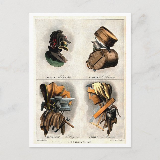 Composite Portraits of Trades Vintage Postcard (Front)