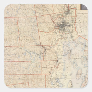 Composite Rhode Island Map Square Sticker