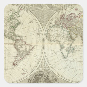 Composite World or terraqueous globe Square Sticker