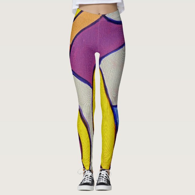 Composition #14 by Michael Moffa Leggings (Front)