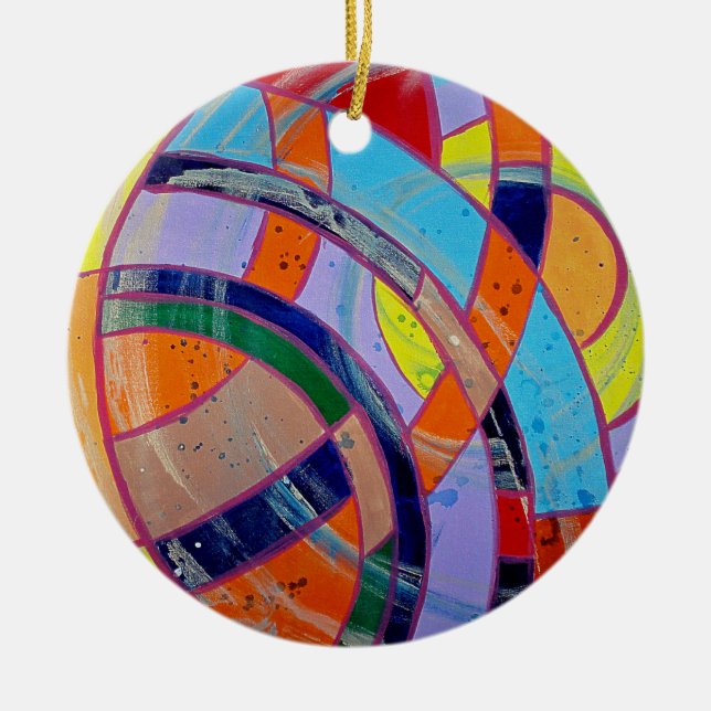 Composition #15 by Michael Moffa Ceramic Tree Decoration (Front)
