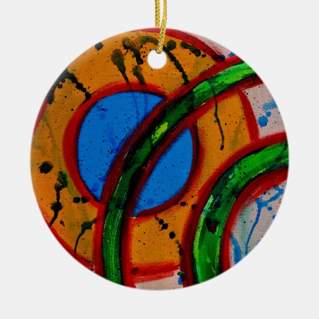 Composition #20A by Michael Moffa Ceramic Tree Decoration (Front)