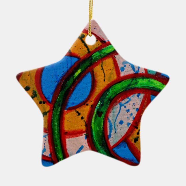 Composition #20A by Michael Moffa Ceramic Tree Decoration (Front)