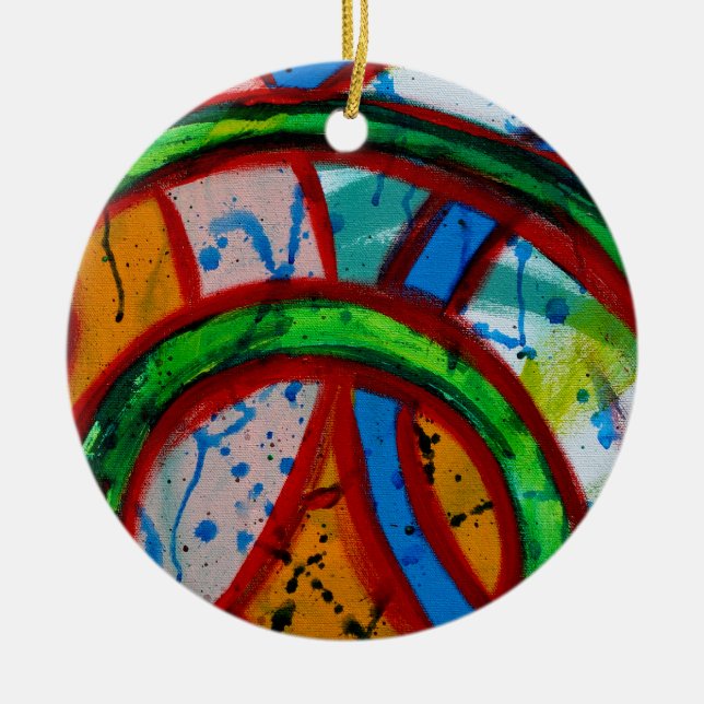 Composition #20B by Michael Moffa Ceramic Tree Decoration (Front)