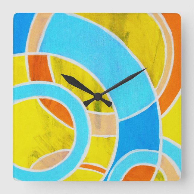 Composition #23 by Michael Moffa Square Wall Clock (Front)