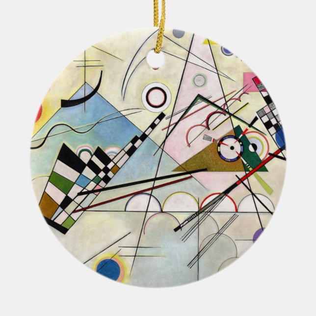 Composition 8 Wassily Kandinsky Ceramic Tree Decoration (Front)
