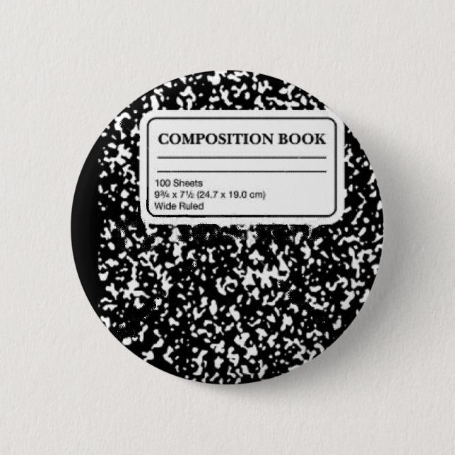 Composition Book 6 Cm Round Badge (Front)