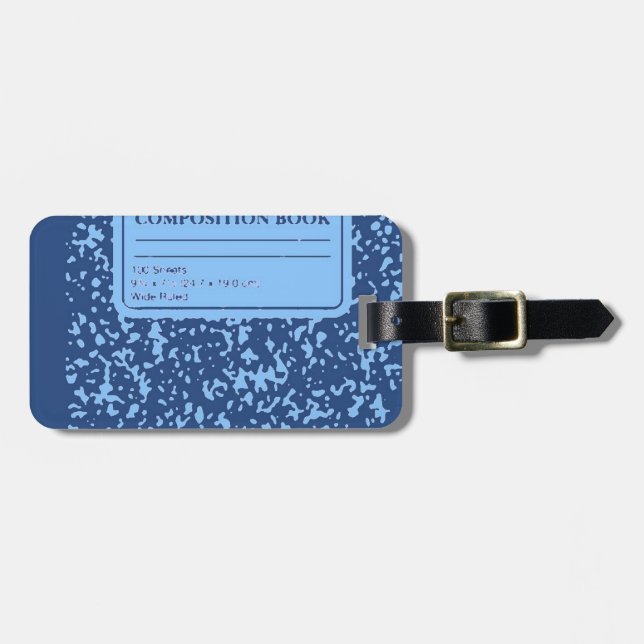 Composition Book Luggage Tag (Front Horizontal)