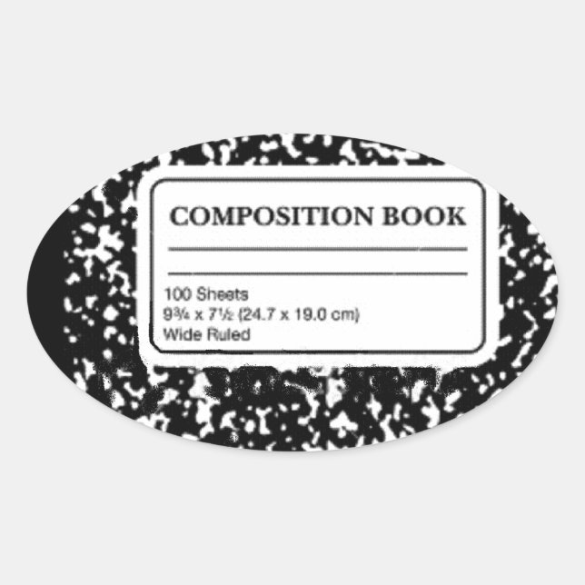 Composition Book Oval Sticker (Front)