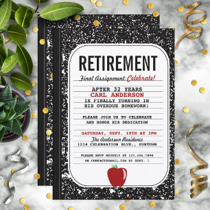 Composition Book Retirement Party Invitation