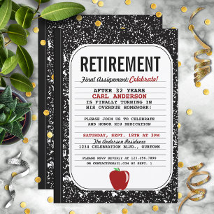 Composition Book Retirement Party Invitation