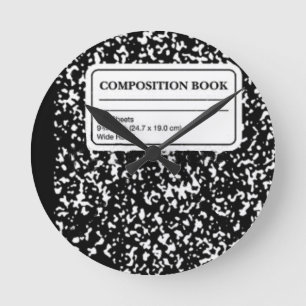 Composition Book Round Clock