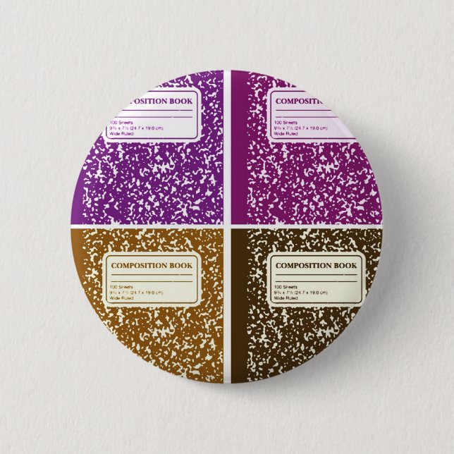 Composition Book/Student-Teacher 6 Cm Round Badge (Front)