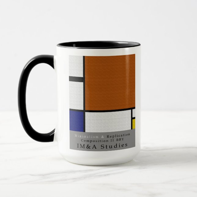 Composition II Brown Blue Yellow Mug (Left)