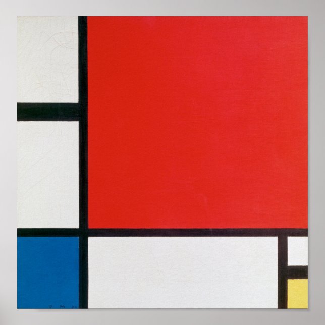 Composition II in Red, Blue, and Yellow - Mondrian Poster (Front)