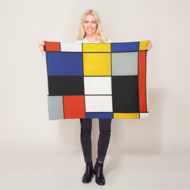 Composition, Mondrian Fleece Blanket (In Situ)