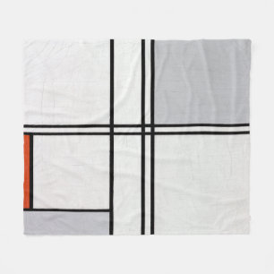 Composition (No. 1) Grey-Red Piet Mondrian Fleece Blanket