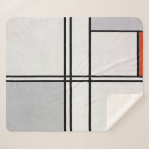 Composition (No. 1) Grey-Red Piet Mondrian Sherpa Blanket