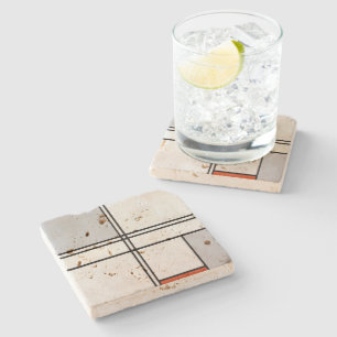 Composition (No. 1) Grey-Red Piet Mondrian Stone Coaster