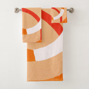 Composition No. 43 - Orange Monochrome Bath Towel Set