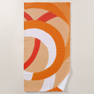 Composition No. 43 - Orange Monochrome Beach Towel