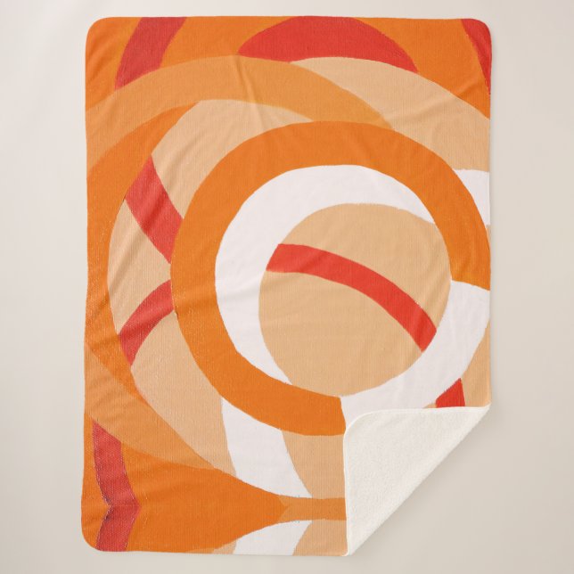 Composition No. 43 Orange Monochrome Sherpa Blanket (Front)