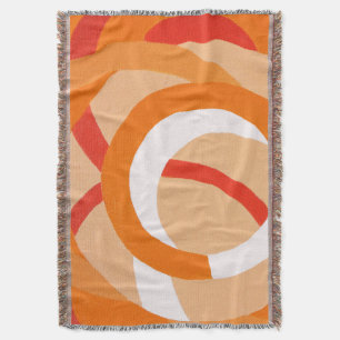 Composition No. 43 Orange Monochrome Throw Blanket