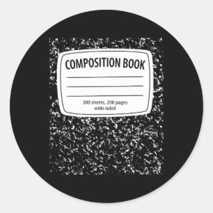 Composition Notebook Costume - Matching Group Hall Classic Round Sticker