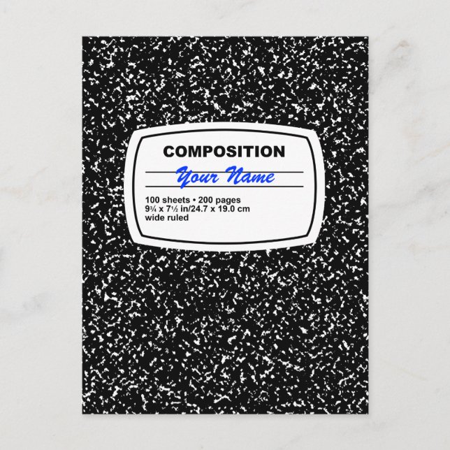 Composition Notebook Customisable Postcard (Front)