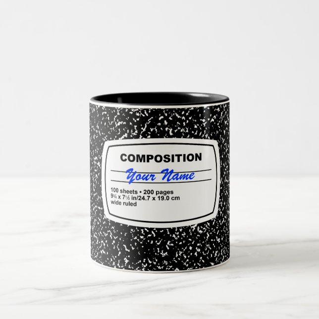 Composition Notebook Customisable Two-Tone Coffee Mug (Center)