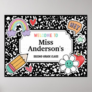 Composition Notebook Teacher Classroom Poster