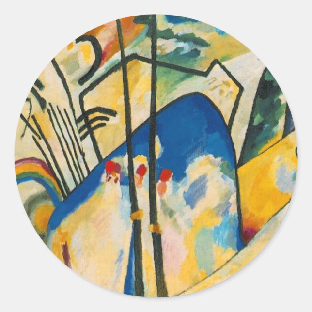 Composition Number Four Classic Round Sticker (Front)