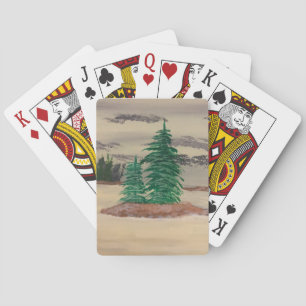 Composition of Greys, Yellows, and Browns Poster Playing Cards