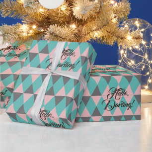 composition of multi-coloured triangles wrap paper
