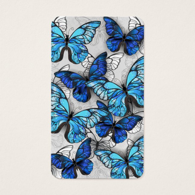 Composition of White and Blue Butterflies (Front)