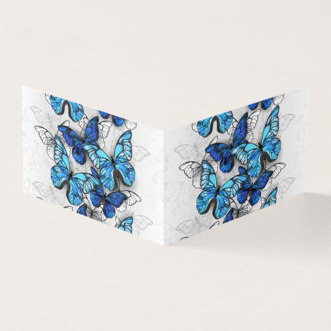 Composition of White and Blue Butterflies (Outside)