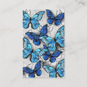 Composition of White and Blue Butterflies Business Card