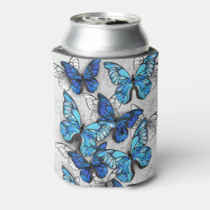 Composition of White and Blue Butterflies Can Cooler
