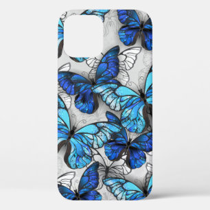 Composition of White and Blue Butterflies iPhone 12 Pro Case