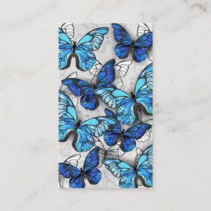 Composition of White and Blue Butterflies Discount Card