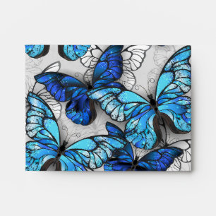 Composition of White and Blue Butterflies Envelope