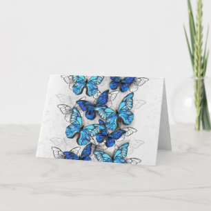 Composition of White and Blue Butterflies Invitation